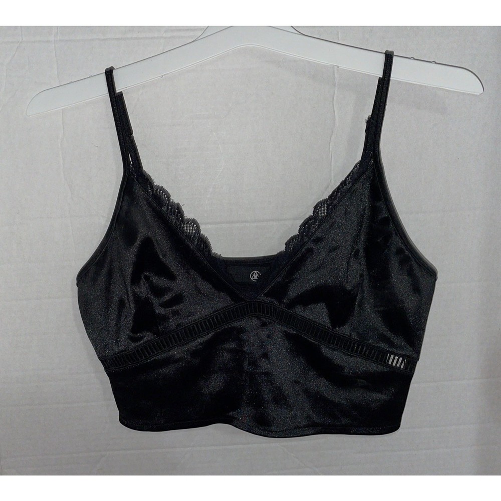 Vintage Silky Missguided black cropped Camisoles Tank Top 8 - Picture 3 of 10